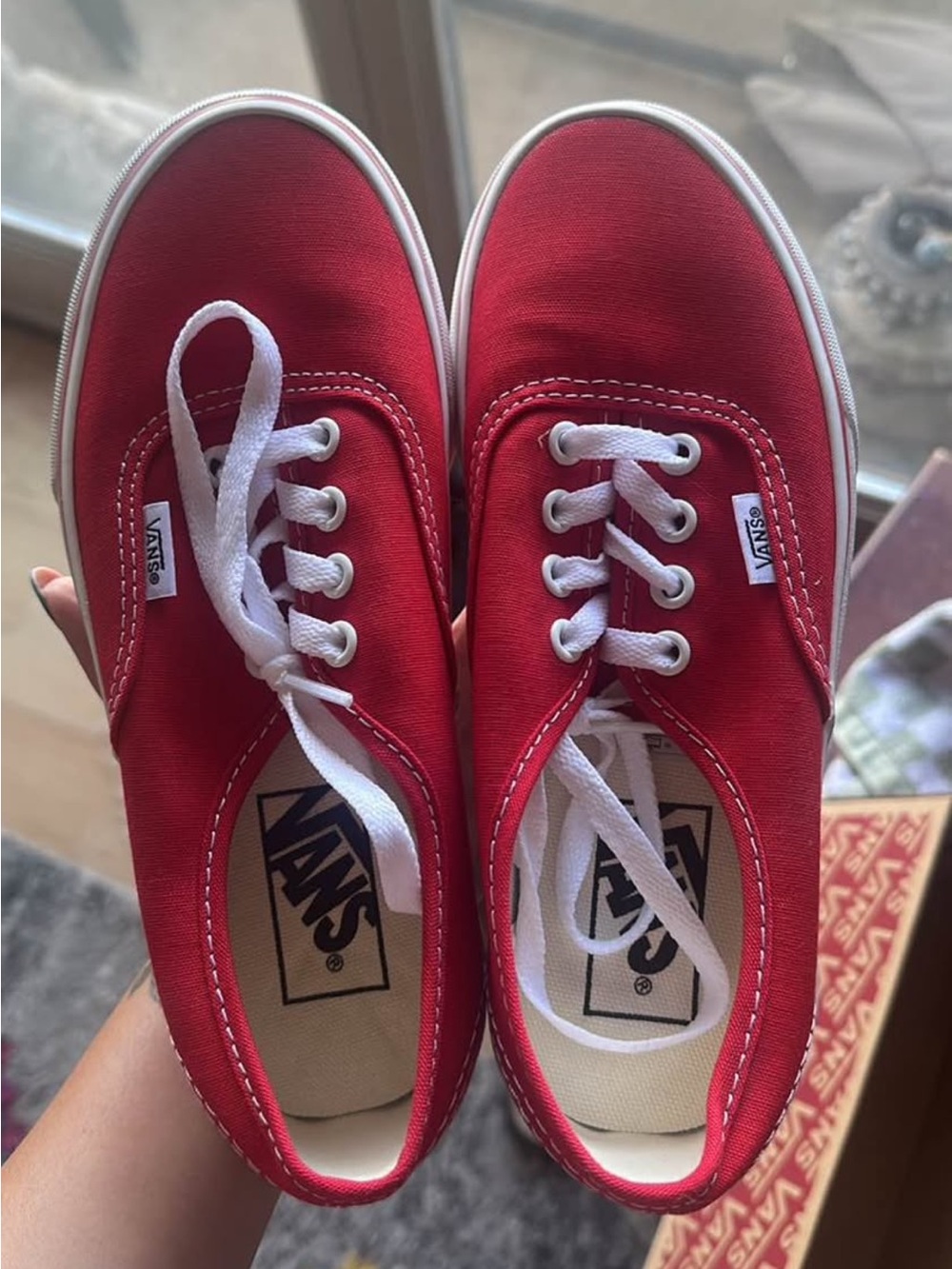 Vans Womens Era Canvas Sneakers in Red